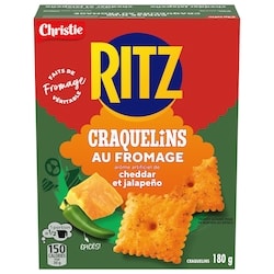 Christie CRAQUELINS AU FROMAGE RITZ À SAVEUR DE CHEDDAR ET JALAPENO 180 g, 1,67 $/100g