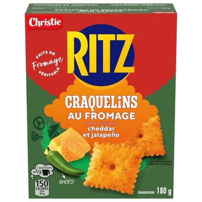 Christie CRAQUELINS AU FROMAGE RITZ À SAVEUR DE CHEDDAR ET JALAPENO 180 g, 1,94 $/100g