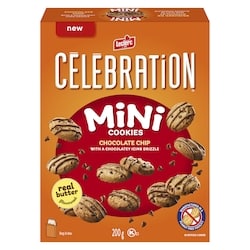 Leclerc Mini Cookies Chocolate Chip With A Chocolatey Icing Drizzle 200 g, $1.50/100g