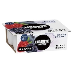 Liberte Greek 5% Extra Creamy Yogurt, Mixed Berry 400 g, $1.37/100g