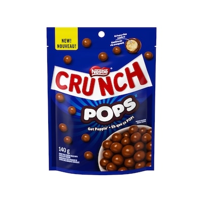 Nestlé Crunch Pops, centre riz crous., enrob. au choc. lait 140 g, 3,21 $/100g