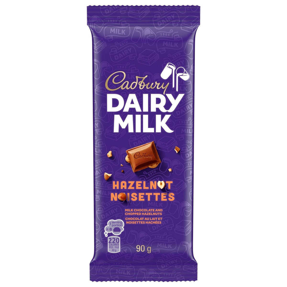 Cadbury Tablette DAIRY MILK Noisettes avec noisettes hachées 90 g, 3,32 $/100g