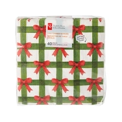 President's Choice 3 Ply Dinner Napkins 40 Pack - Plaid Bow 40 ea, $0.13/1ea