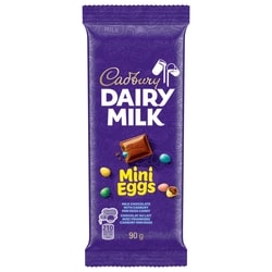 Cadbury DAIRY MILK tablette de chocolat au lait avec friandises CADBURY Mini Eggs 90 g, 3,88 $/100g