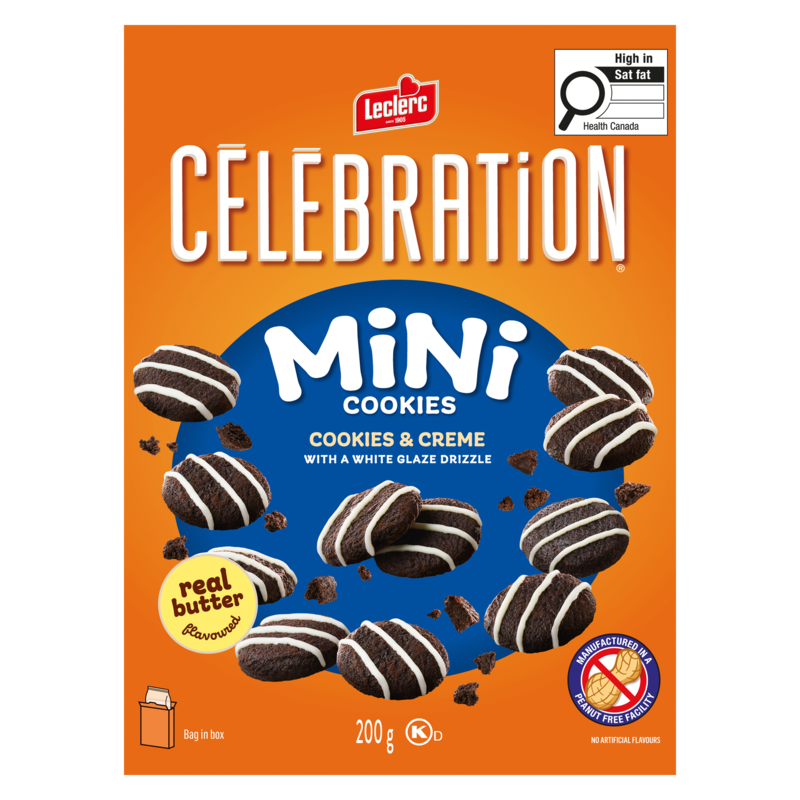 Mini Cookies Cookies & Creme With A White Glaze Drizzle