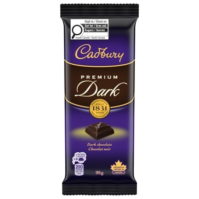 Cadbury Premium Dark Chocolate Bar 90 g, $4.99/100g
