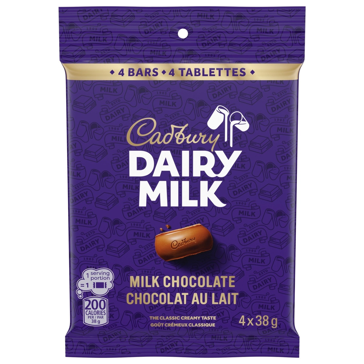 Cadbury DAIRY MILK Original Milk Chocolate Bars, Pack of 4 152 g, $4.27/100g