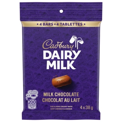 Cadbury DAIRY MILK Original Milk Chocolate Bars, Pack of 4 152 g, $3.81/100g
