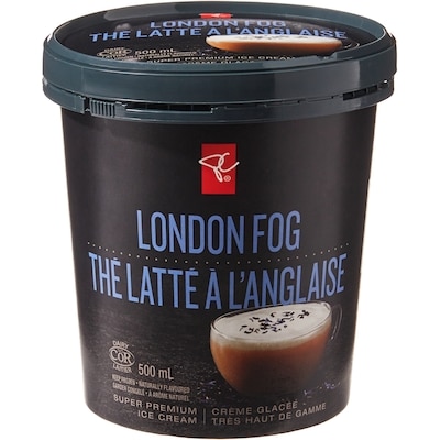 PC Black Label Super Premium London Fog Ice Cream 500 ml, $0.90/100ml