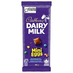 Cadbury Tablette de chocolat CADBURY DAIRY MILK avec Mini Eggs 180 g, 3,33 $/100g
