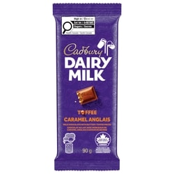 Cadbury DAIRY MILK Toffee Milk Chocolate Bar 90 g, $3.33/100g