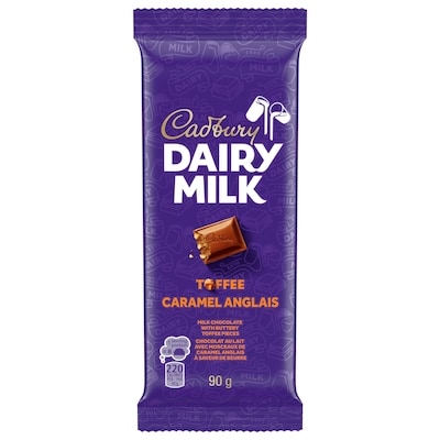Cadbury DAIRY MILK Toffee, chocolat au lait avec caramel 90 g, 3,32 $/100g
