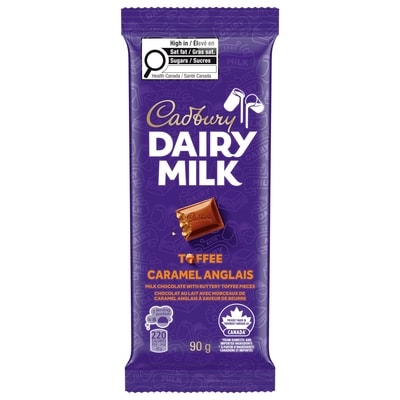 Cadbury DAIRY MILK Toffee, chocolat au lait avec caramel 90 g, 3,88 $/100g