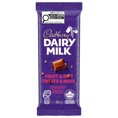 Cadbury DAIRY MILK Fruit & Nut Milk Chocolate Bar 90 g, $3.88/100g