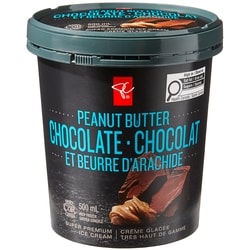PC Black Label Peanut Butter Chocolate Super Premium Ice Cream 500 ml, $0.90/100ml