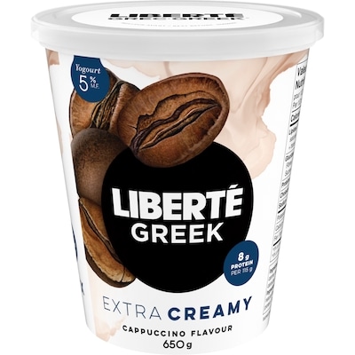 Liberte Greek Yogurt Extra Creamy, Cappuccino 650 g, $1.38/100g