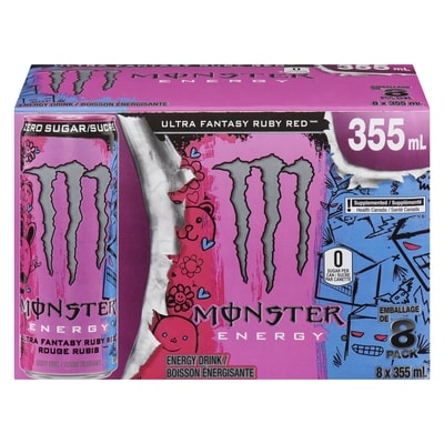 Monster Energy Energy Energy Drink Zero Sugar Ultra Fantasy Ruby Red 8x355.0 ml, $0.74/100ml