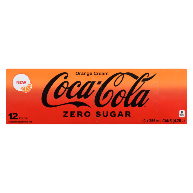 Cola Zero Sugar Orange Cream Fridgepack Cans