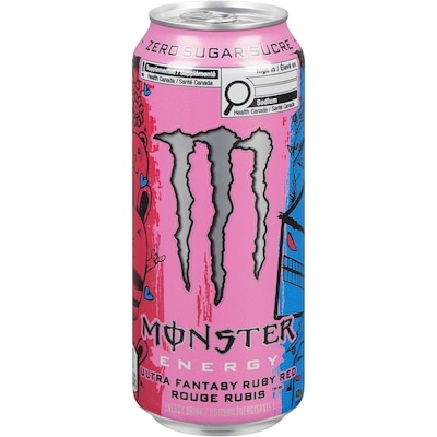 Monster Energy Energy boisson énergisante zero sucre ultra fantasy rouge rubis 473 ml, 0,84 $/100ml
