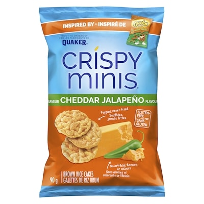 Quaker Crispy Minis cheddar et jalapeño 90 g, 3,89 $/100g