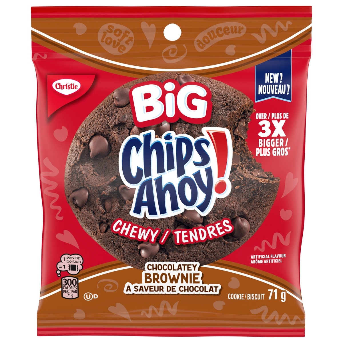 Christie Big Chewy Chocolatey Brownie Cookies 71 g, $3.23/100g