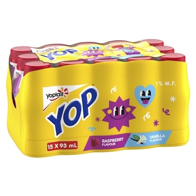 Yoplait YOP Drinkable Yogurt, Raspberry & Vanilla 15x93.0 ml, $0.86/100ml