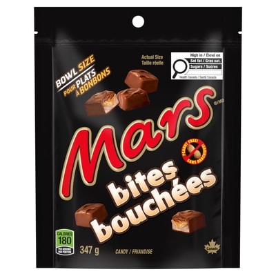 Mars Bouchées de chocolat sans arachide, sac de format à partager 347 g, 3,74 $/100g