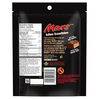 Bouchées de chocolat sans arachide, sac de format à partager