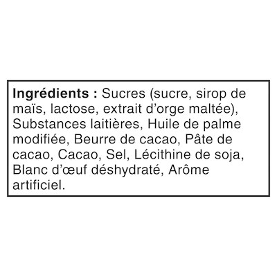 Bouchées de chocolat sans arachide, sac de format à partager