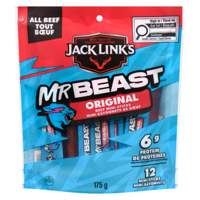 Jack Links Mini Sticks All Beef Original Flavour 175 g, $7.99/100g