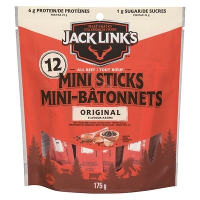 Jack Link’s Mini-bâtonnets tout bœuf original arôme 175 g, 7,99 $/100g