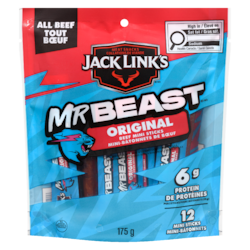 Jack Link’s Mini-bâtonnets tout bœuf original arôme 175 g, 6,86 $/100g