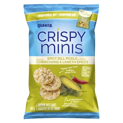 Quaker Cripsy Minis cornichon à l'aneth épicé 90 g, 3,89 $/100g