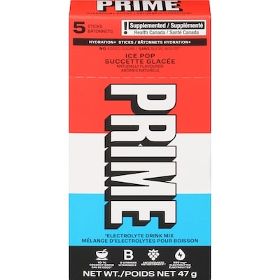 Prime Hydration Hydration+ Sticks Ice Pop 47 g, $21.26/100g