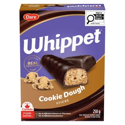 Dare Whippet Sticks Cookie Dough 250 g, $2.20/100g