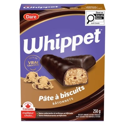 Dare Bâtonnets biscuits enrobés de vrai chocolat pâte à biscuits 250 g, 1,72 $/100g