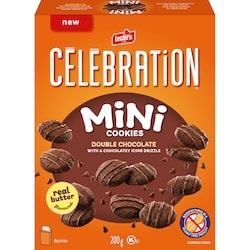 Mini Cookies Double Chocolate With A Chocolatey Icing Drizzle