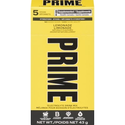 Prime Hydration Hydration+ Sticks Lemonade 47 g, $21.26/100g