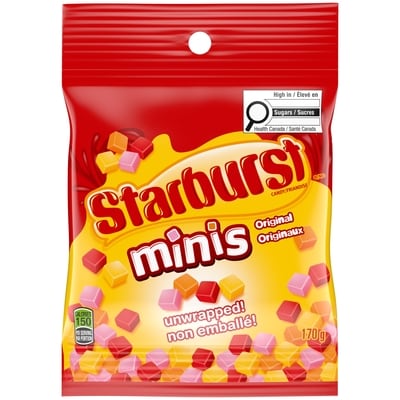 Starburst Original Unwrapped Mini Chewy Candy, Sharing Bag 170 g, $2.94/100g