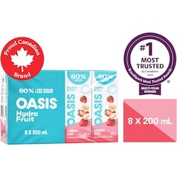 Oasis HydraFruit Strawberry Banana Fruit Juice Boxes 8x200.0 ml, $0.37/100ml