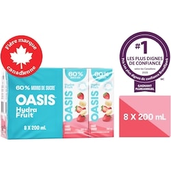 Oasis Boîtes de jus de fruits fraise banane HydraFruit 8x200.0 ml, 0,31 $/100ml