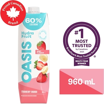 Oasis HydraFruit Strawberry Banana Fruit Juice 960 ml, $0.31/100ml