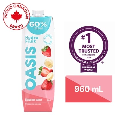 Oasis HydraFruit Strawberry Banana Fruit Juice 960 ml, $0.23/100ml