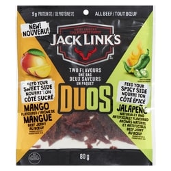 Jack Link’s Jerky au bœuf duos tout bœuf 80 g, 9,36 $/100g