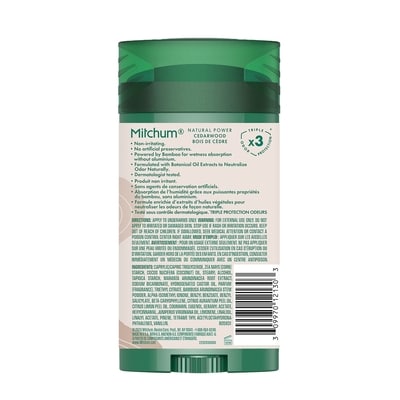 Men Natural Power Deodorant Stick, Cedarwood