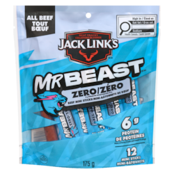 Jack Link’s Mini-bâtonnets tout bœuf original arôme zéro 175 g, 8,85 $/100g