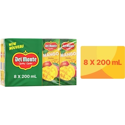 Del Monte Mango Nectar Juice Boxes 8x200.0 ml, $0.31/100ml