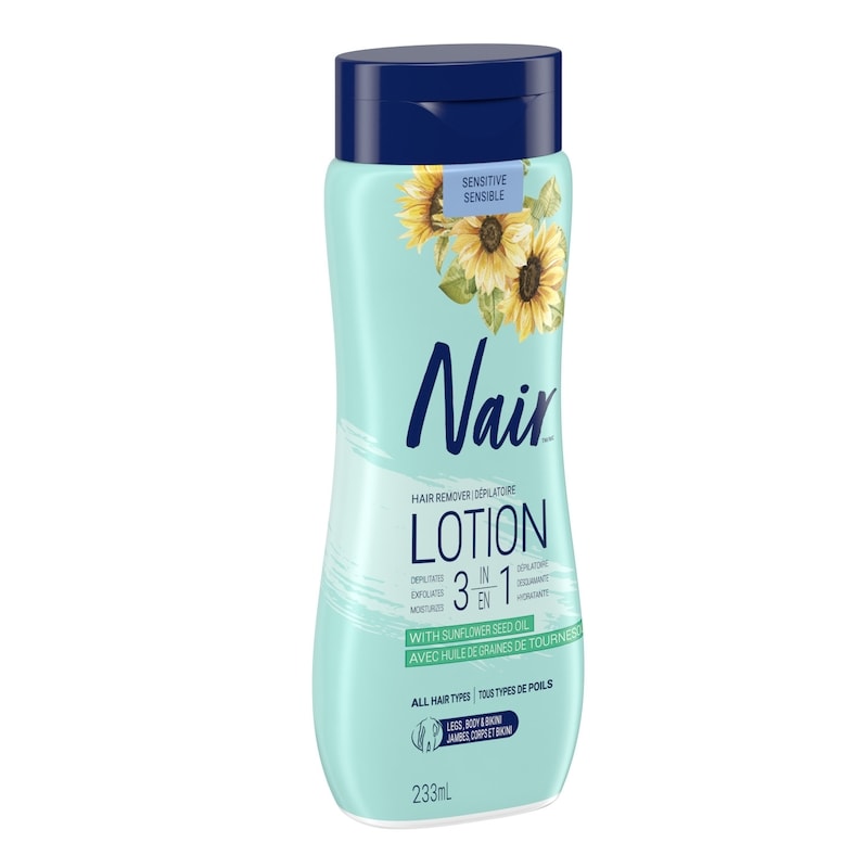 3-in-1 Hair Removal Lotion for Sensitive Skin with Sunflower Seed Oil and Green Tea Extract