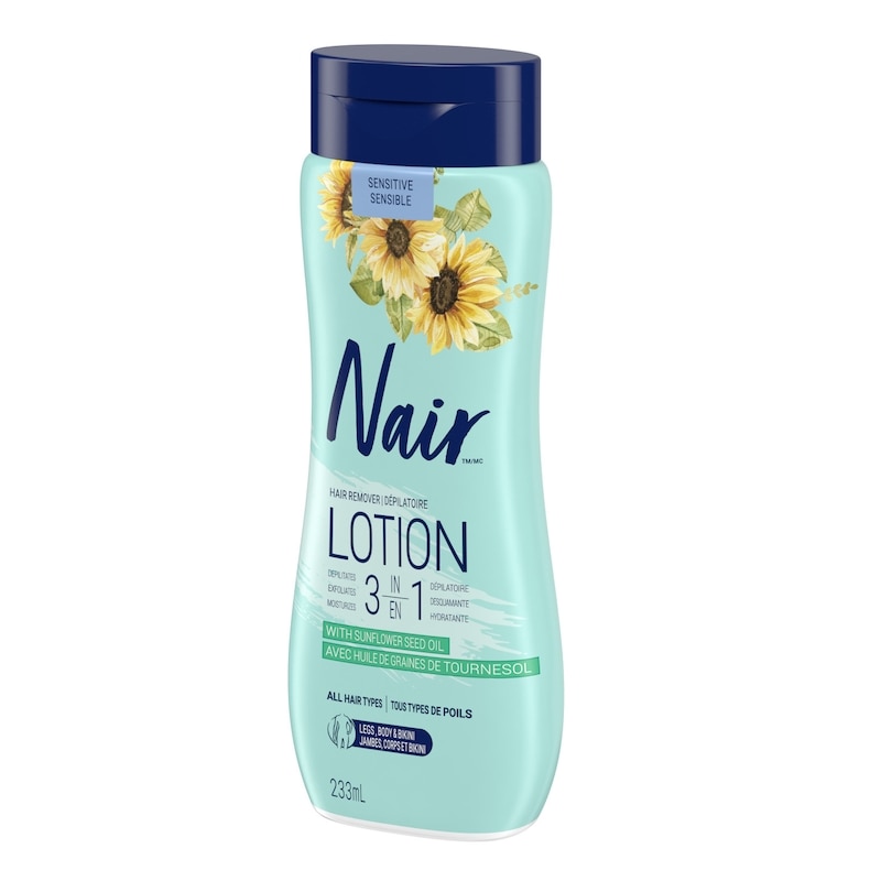 3-in-1 Hair Removal Lotion for Sensitive Skin with Sunflower Seed Oil and Green Tea Extract