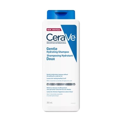 CeraVe Shampooing hydratant doux pour tous types de cheveux 355 ml, 4,08 $/100ml